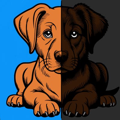 realistic dog split picture