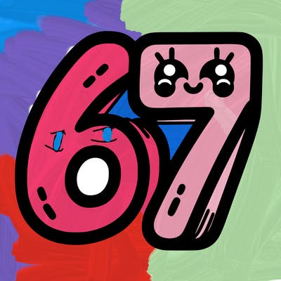 the numbers 67