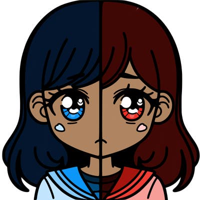 a split of a girl