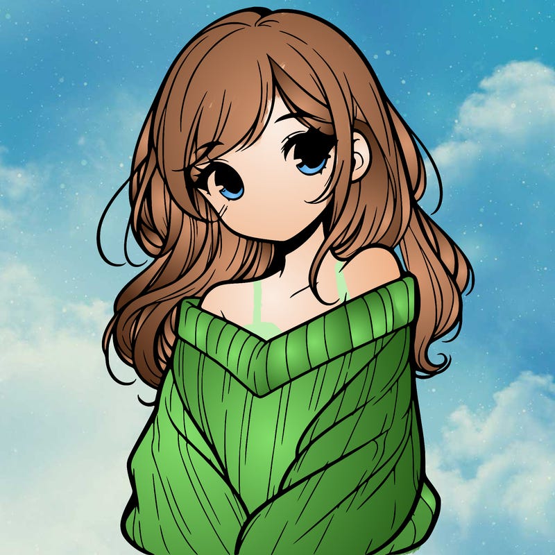 shy pretty girl wearing a sweater that is falling off one shoulder portrait