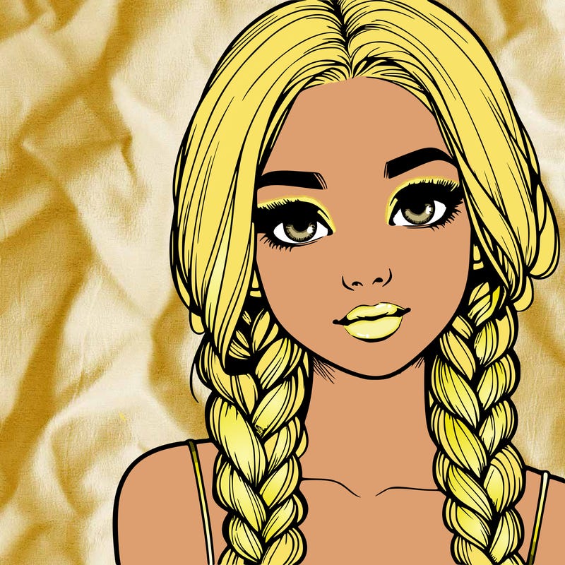 realistic girl with braids