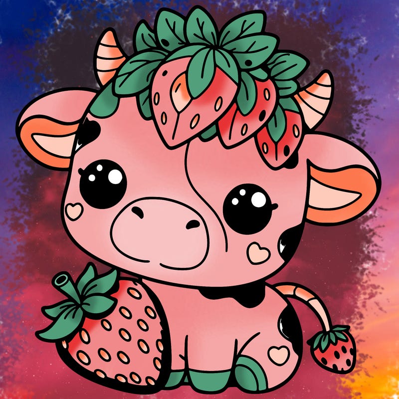 cute strawberry cow