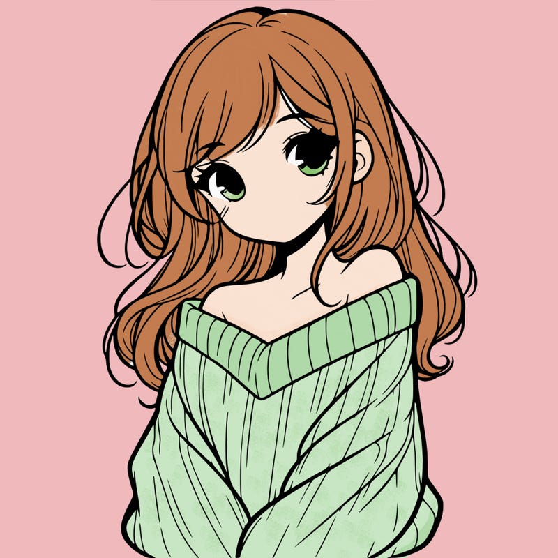 shy pretty girl wearing a sweater that is falling off one shoulder portrait