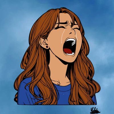 screaming realistic, girl