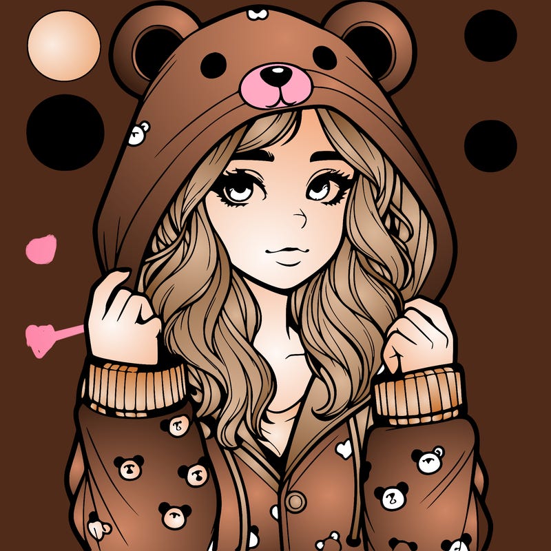 realistic girl in a animal pjs hoodie