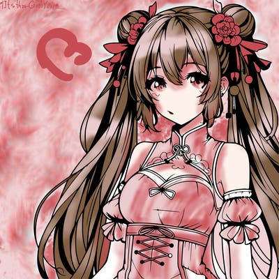 anime girl with beautiful chinese body