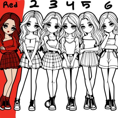 a group of girls realistic