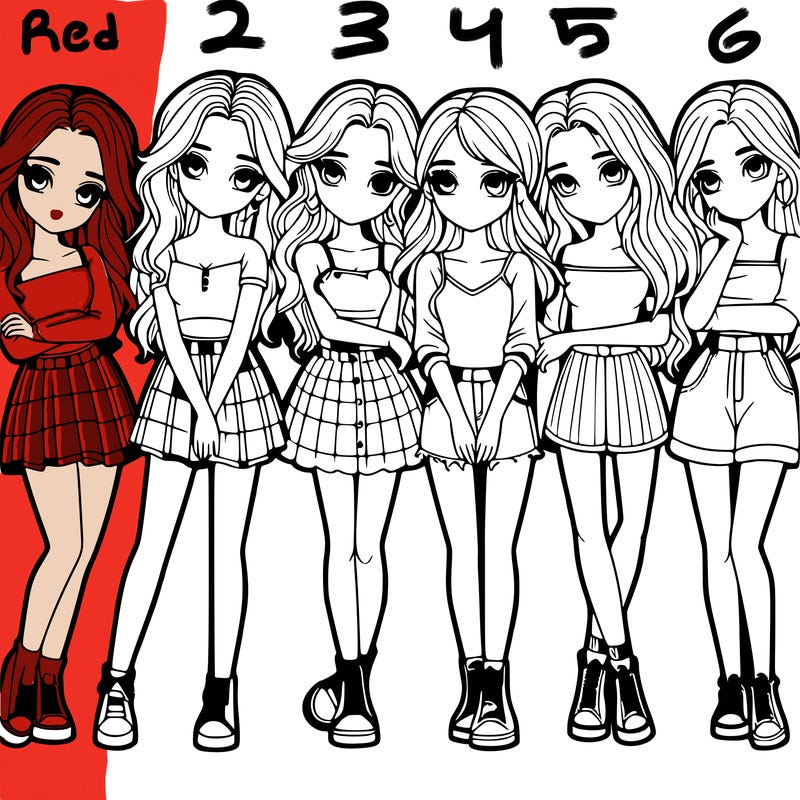 a group of girls realistic