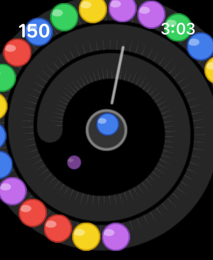 Crown Orbit - Jogabilidade do atirador de bolas Crown Orbit no Apple Watch