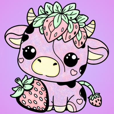 cute strawberry cow