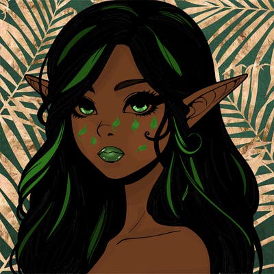 elf girl realistic dark fantasy