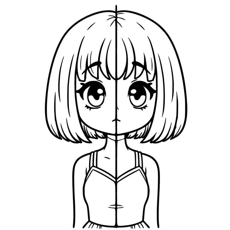 split girl with short hair