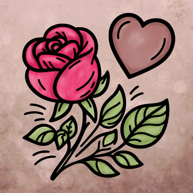 rose and heart