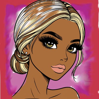 realistic girl with lashes