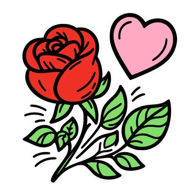 rose and heart