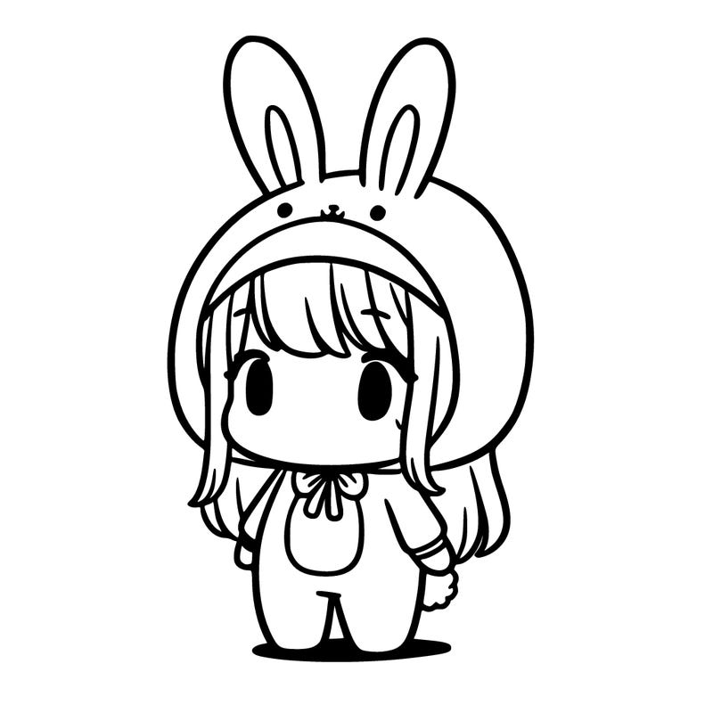 a girl in a bunny costume