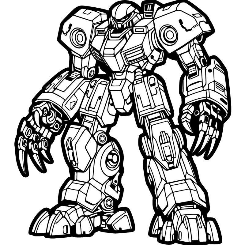 mecha with armored claws.