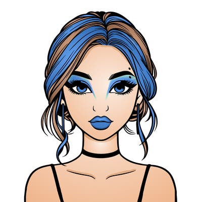 realistic girl with makeup on