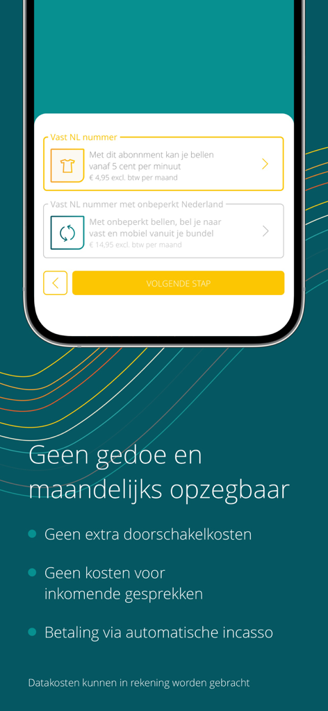 Dubline - 2 telnrs op 1 mobiel - Interfaz de la aplicación Dubline que muestra planes de precios de suscripción mensual para un segundo número de teléfono