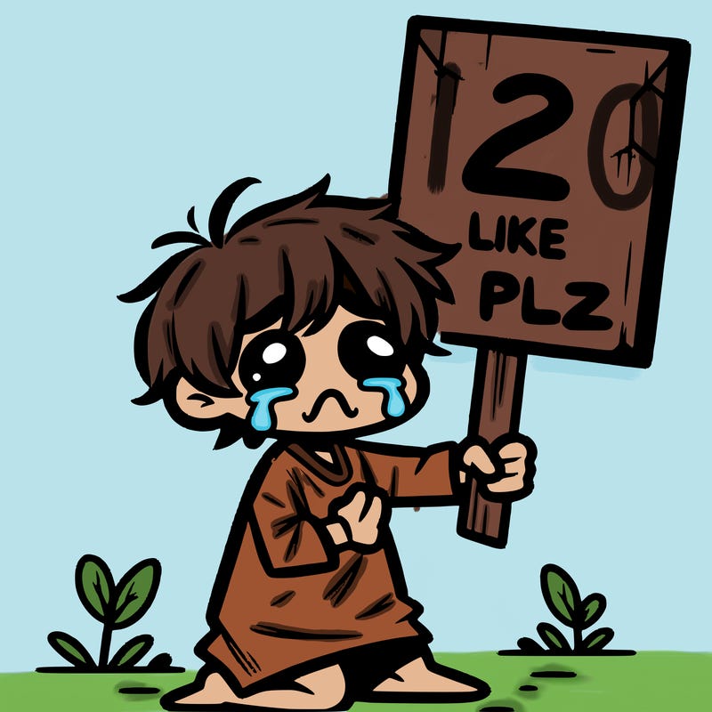 small poor toddler crying with sign that says 2 like plz