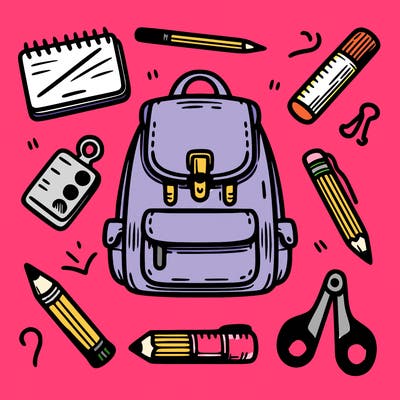 simple school bag drawing