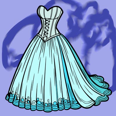 wedding dress-corset and a long and flowy skirt