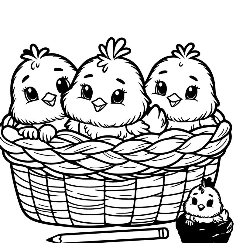 baby chicks in a basket