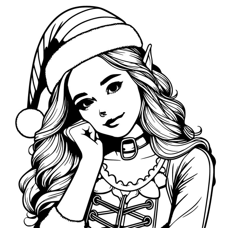 realistic girl christmas elf