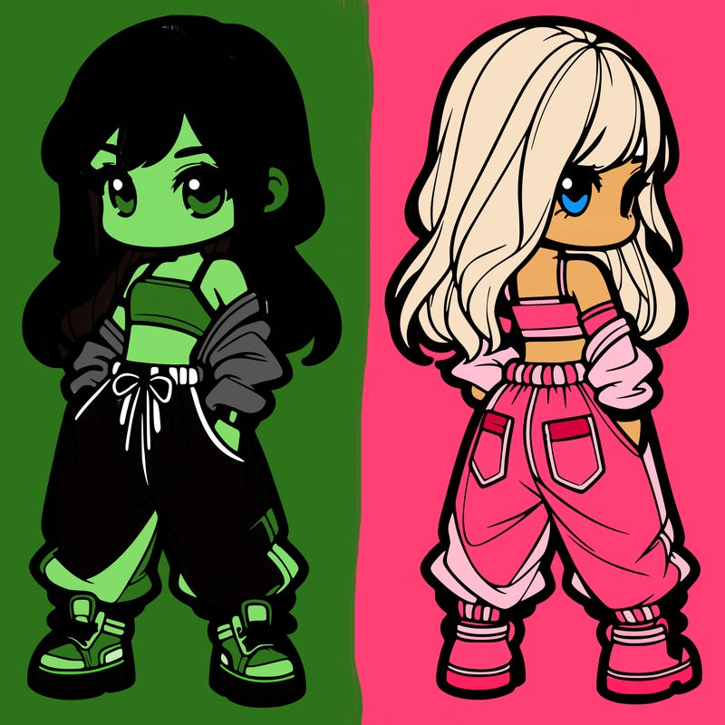 girl in crop top and baggy pants