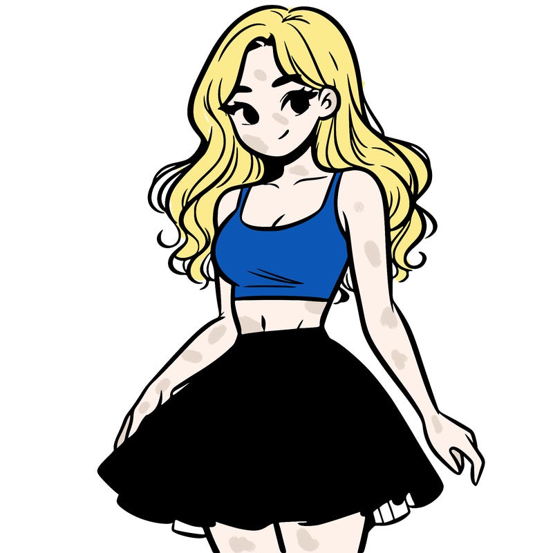 woman in a skirt and crop top