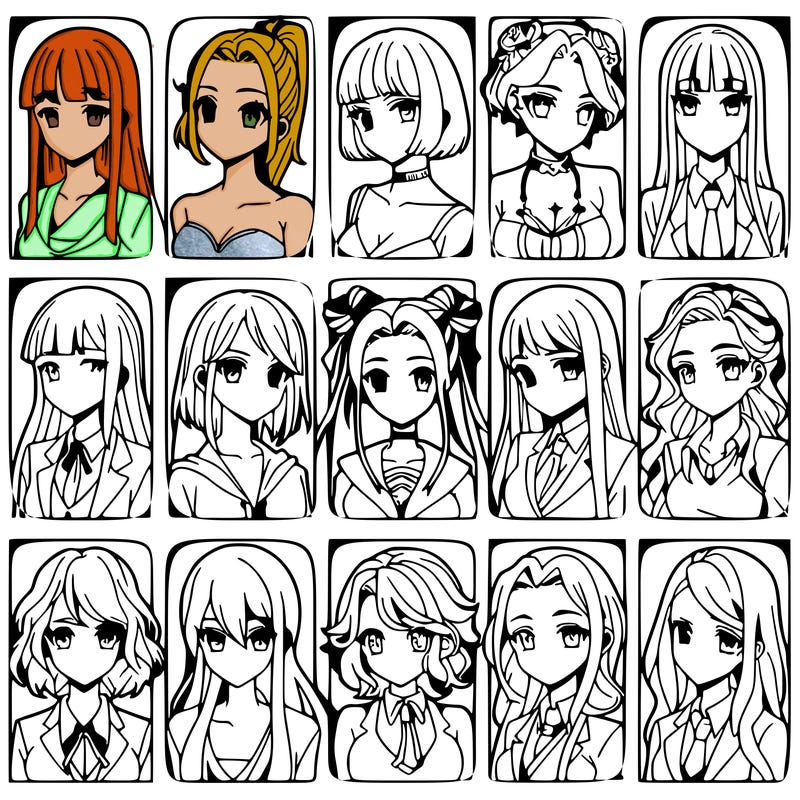 girls that look diffrent anime