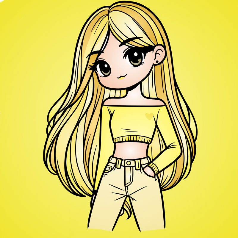 a girl with long straight hair and crop top and jeans