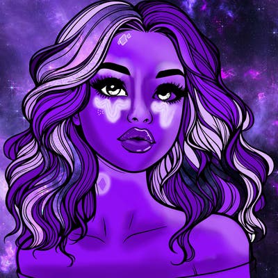 realistic girl with wavy hair and lips