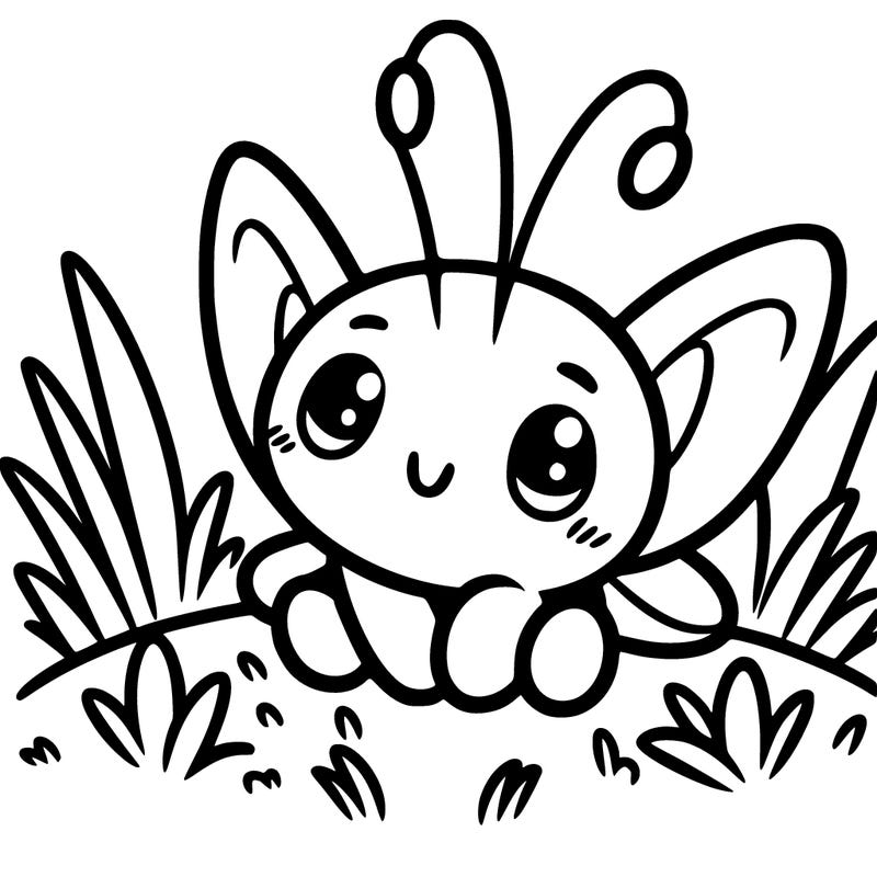 outline, grass, butterfly