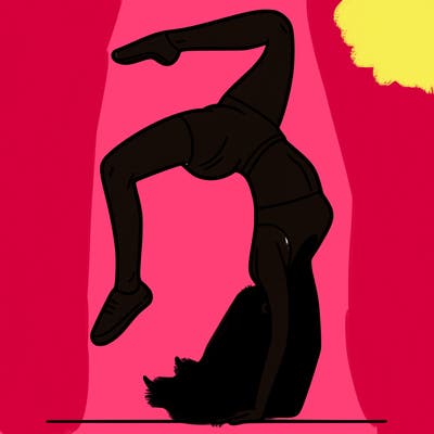 woman doing backflip