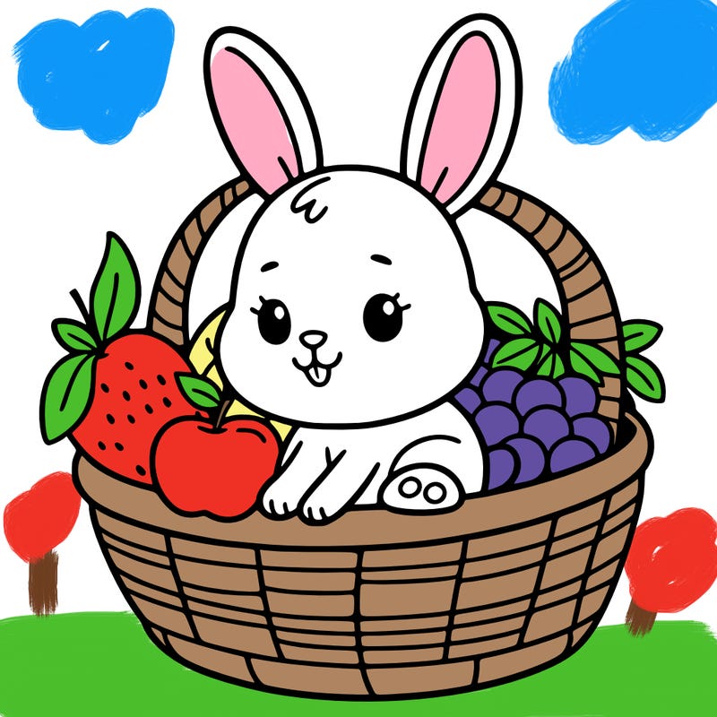 bunny in a fruit basket