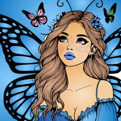 butterfly fairy realistic girl