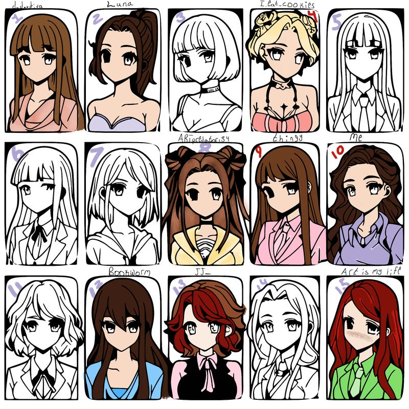 girls that look diffrent anime