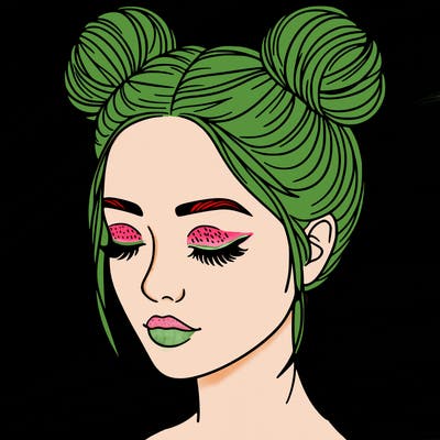 woman with hair buns