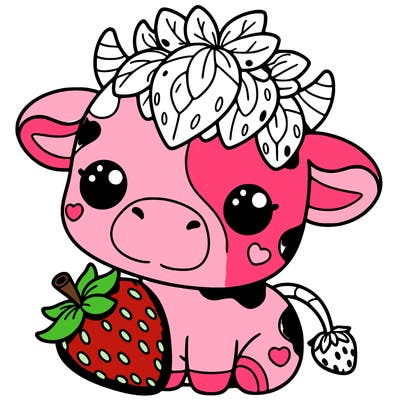cute strawberry cow