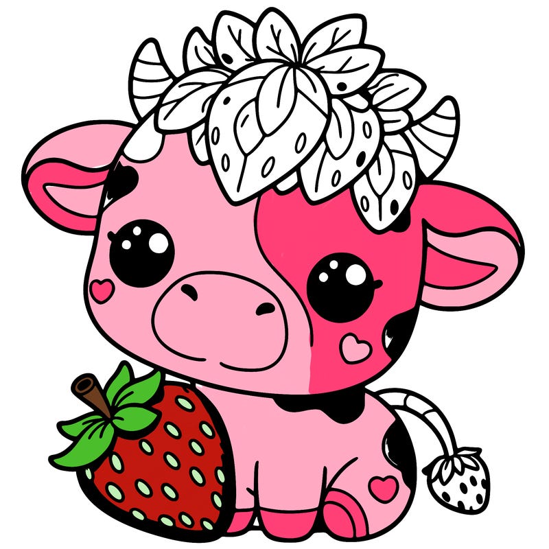 cute strawberry cow