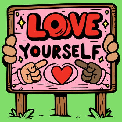 a sign where it is written: love yourself