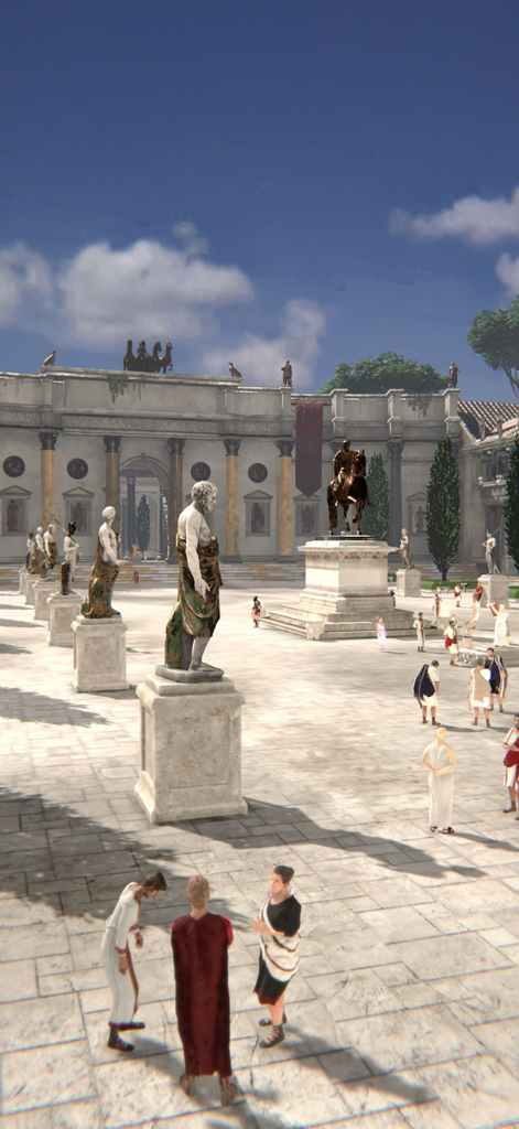 Portyl - High-fidelity 3D XR reconstruction of an ancient Roman forum with statues and citizens