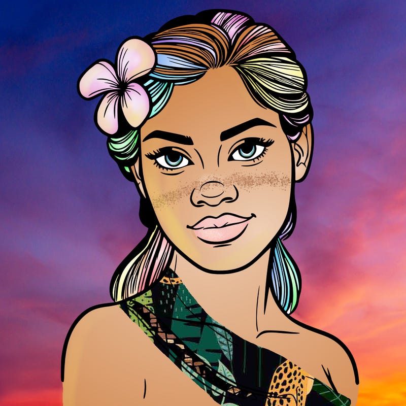a realistic polynesian woman with a samoan pacific look and a taupou