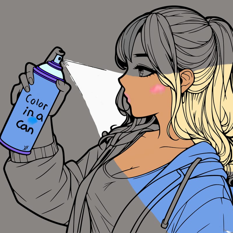 a realistic girl spray, painting