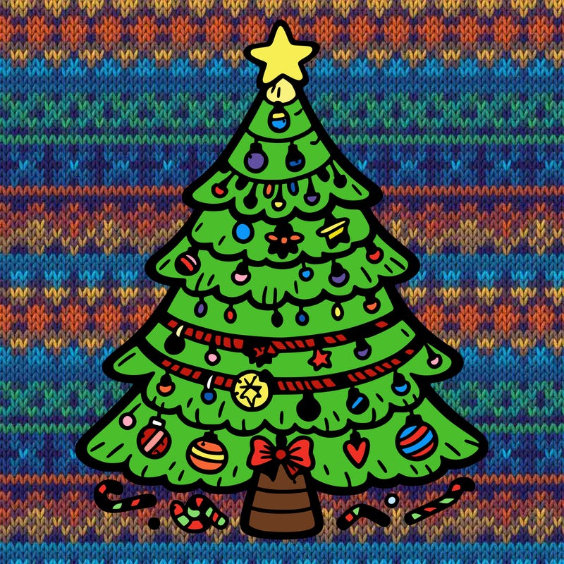 christmas tree with lots of details
