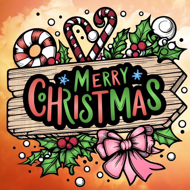 realistic, merry christmas sign