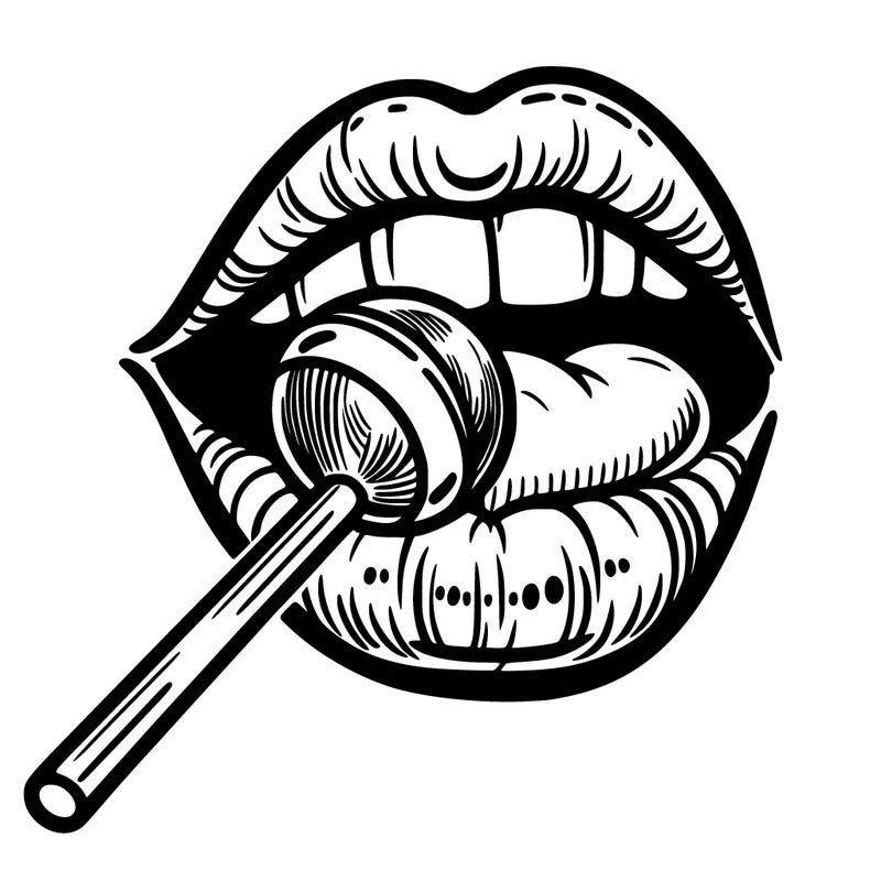 lip with lollipop