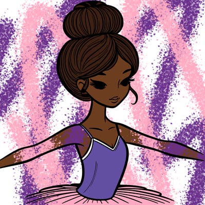 ballet dancer with high hair bun