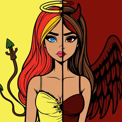 devil vs angel realistic girl